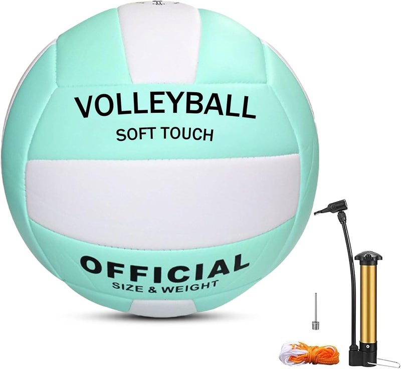 Magicorange Volleyball, 1 Pack Official Size 5 Volleyballs- PU Leather Indoor Outdoor Soft Touch Volleyballs for Beach Play, Game,Gym,Training -Includes Ball Pump - Image 1